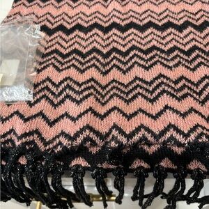 Missoni Pink and Black Zigzag Scarf